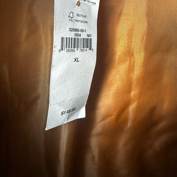 NWT GAP Women’s XL Carmel Brown Faux Leather Quilted Puffer Jacket Coat - Picture 7 of 8